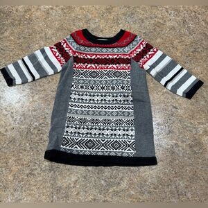 Hanna Andersson Fair Isle Sweater Dress – Size 80 (18–24 Months)